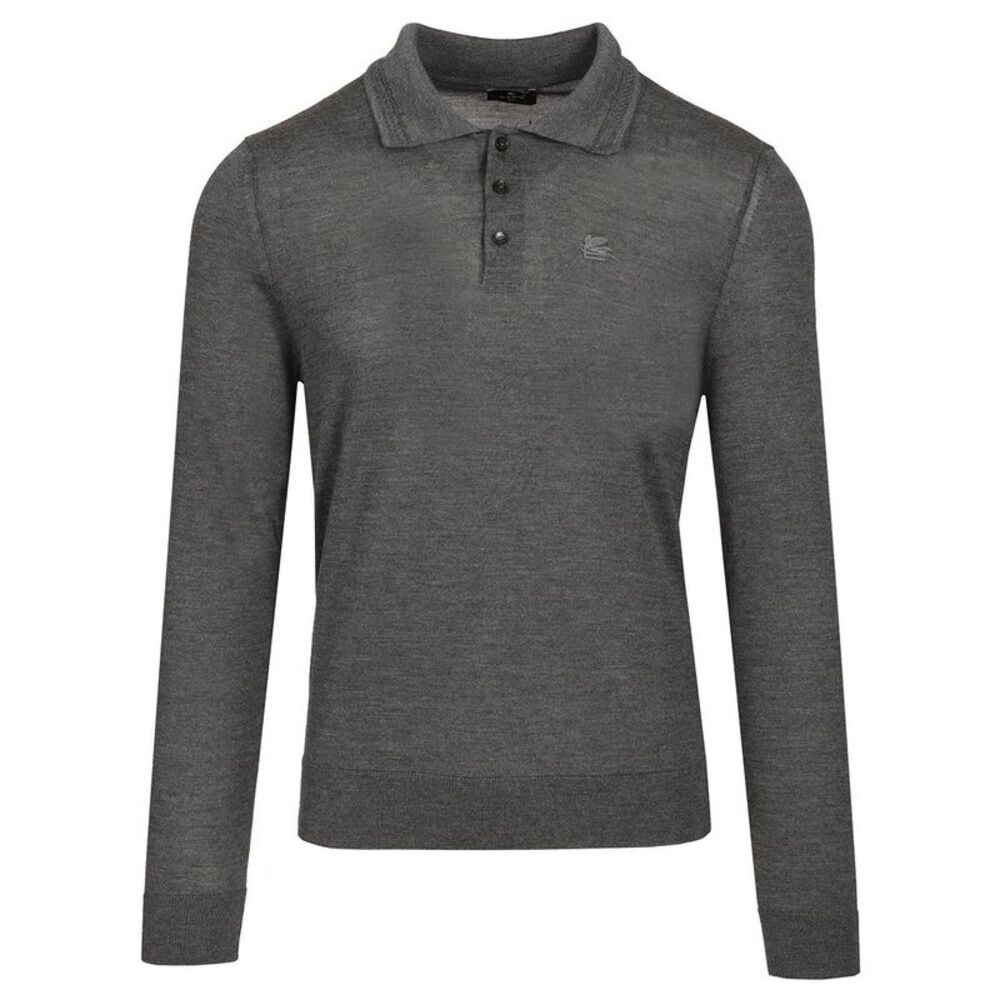 Etro Men Wool And Silk Polo Shirt